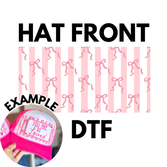 Pink Bows Hat Front DTF