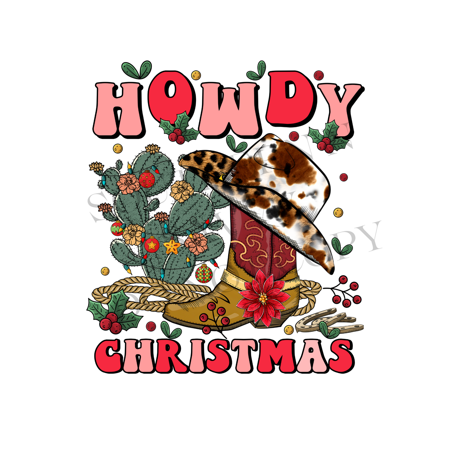 Howdy Christmas UV DTF & DTF