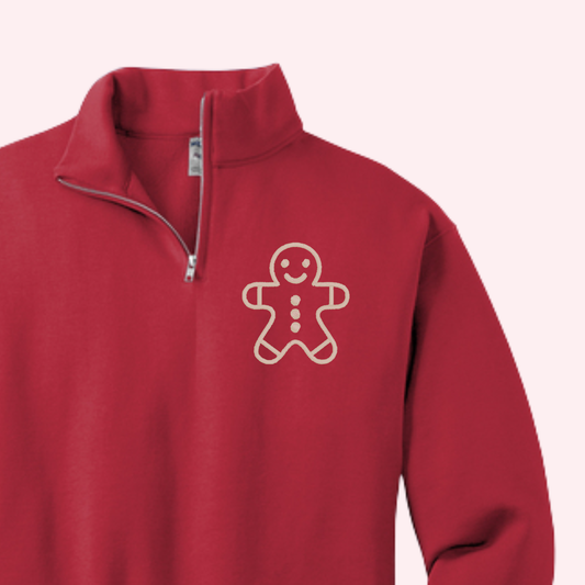 Gingerbread Man | Embroider Quarter ZIP
