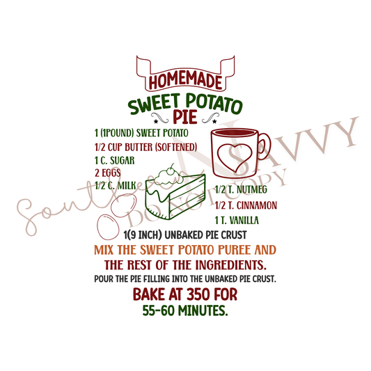 Sweet Potato Pie Towel DTF