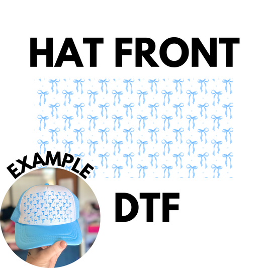 Blue Bows Hat Front DTF