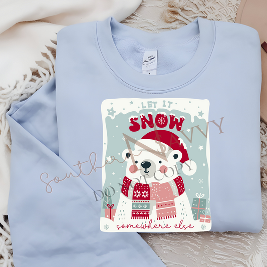 Let it Snow T-shirt or Sweatshirt DTF Printed