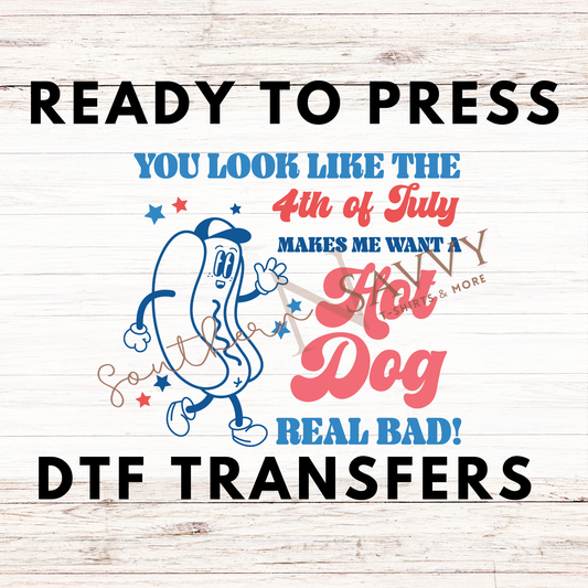 Hot Dog 4th of July UV DTF & DTF