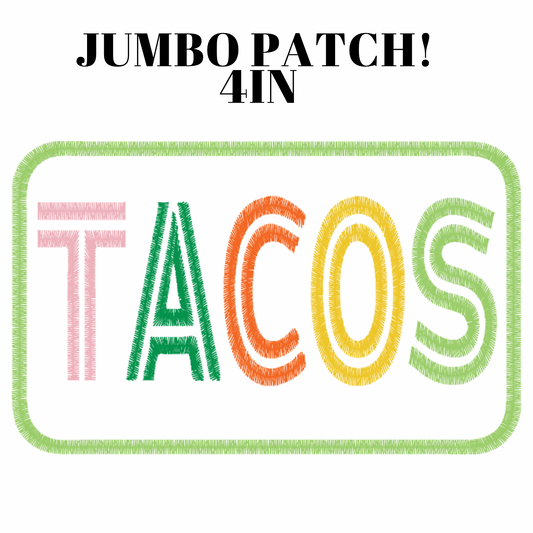 Tacos Jumbo Iron on Patch