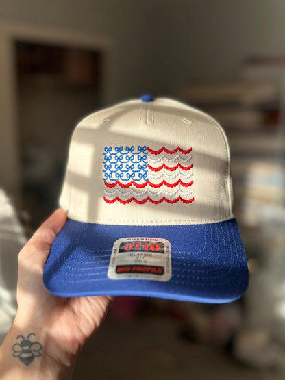 Bow Flag Embroidered Hat