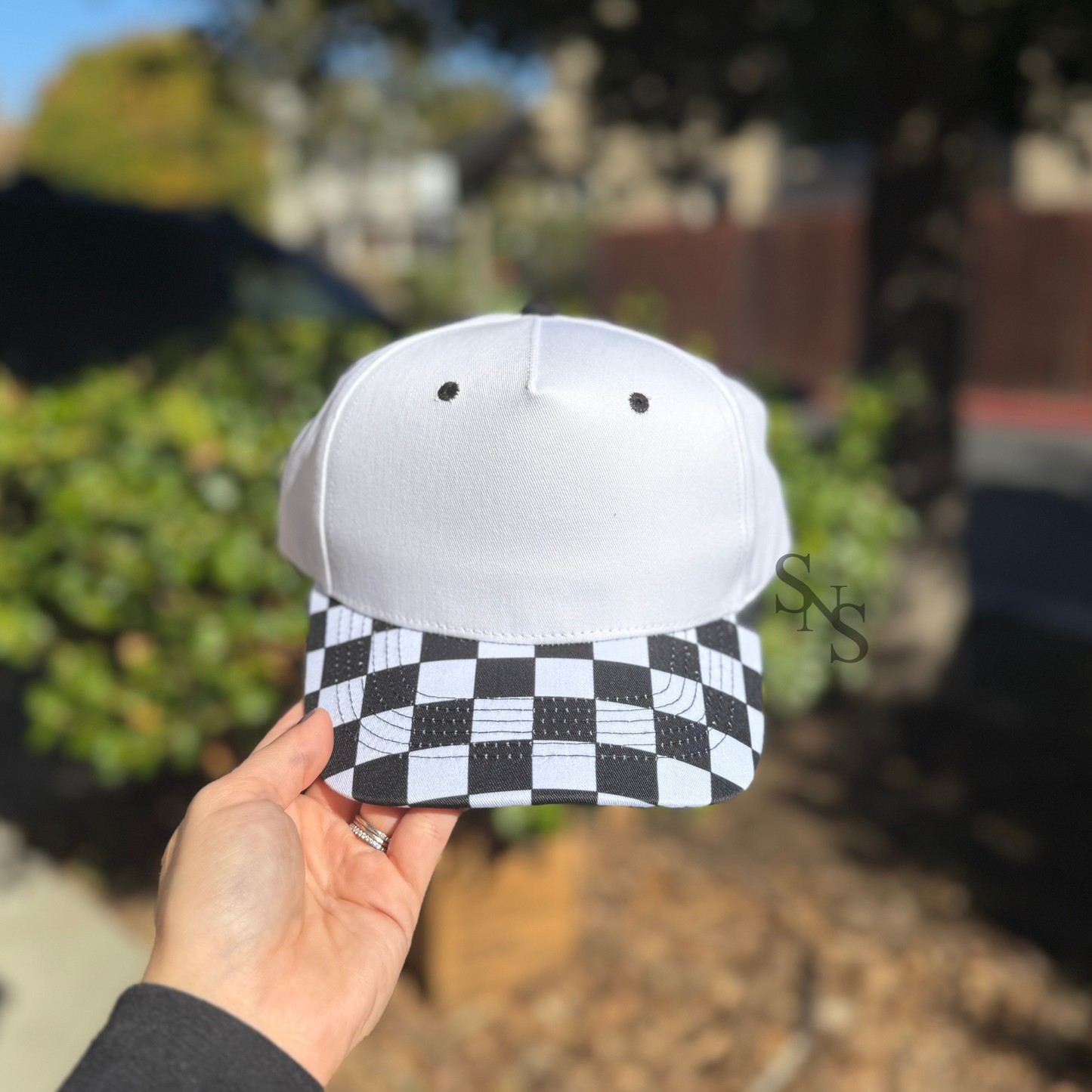 BLANK White/Black Checkered Hat