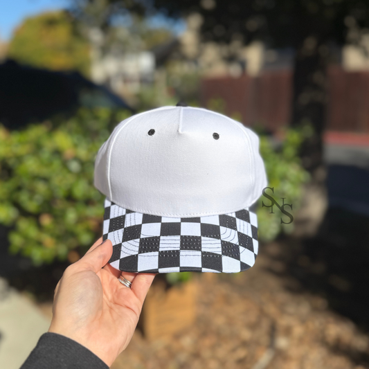 BLANK White/Black Checkered Hat
