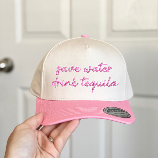 Save Water Drink Tequila Embroidered Hat