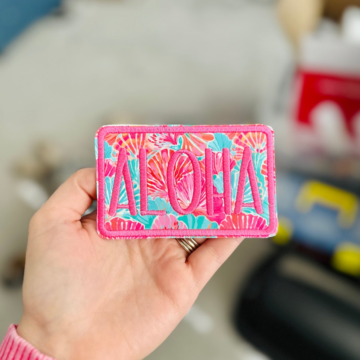 Aloha Sea Shells Jumbo 4in iron on Patch