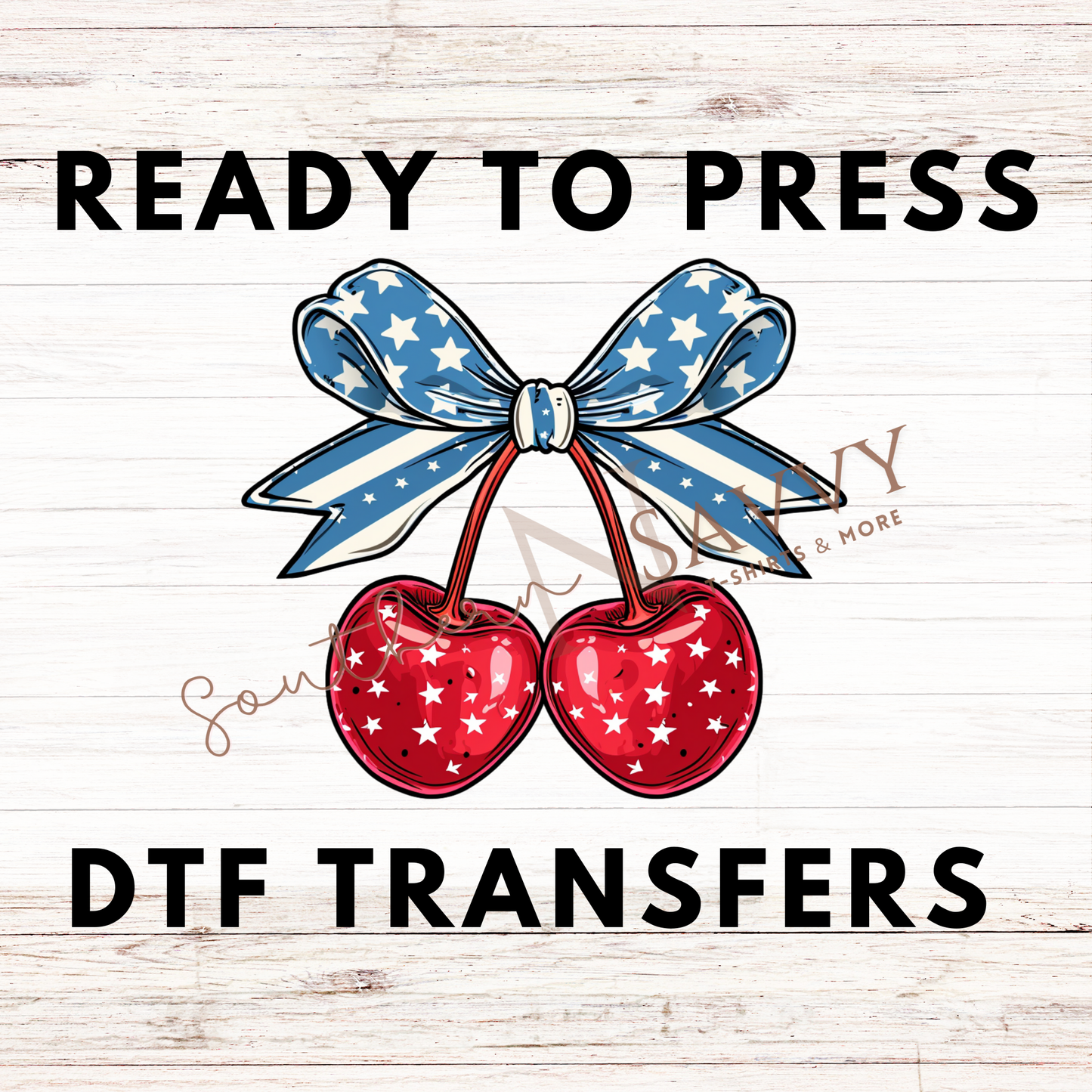 Cherry Bow 4th of July UV DTF & DTF