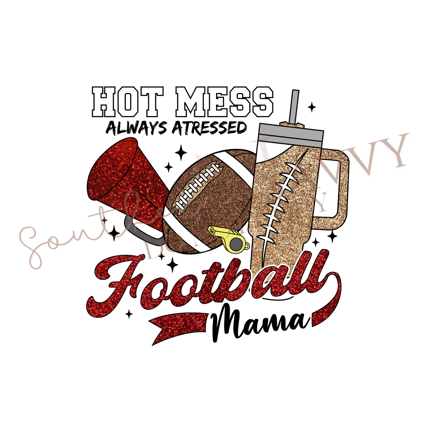 Hot Mess Football UV DTF & DTF