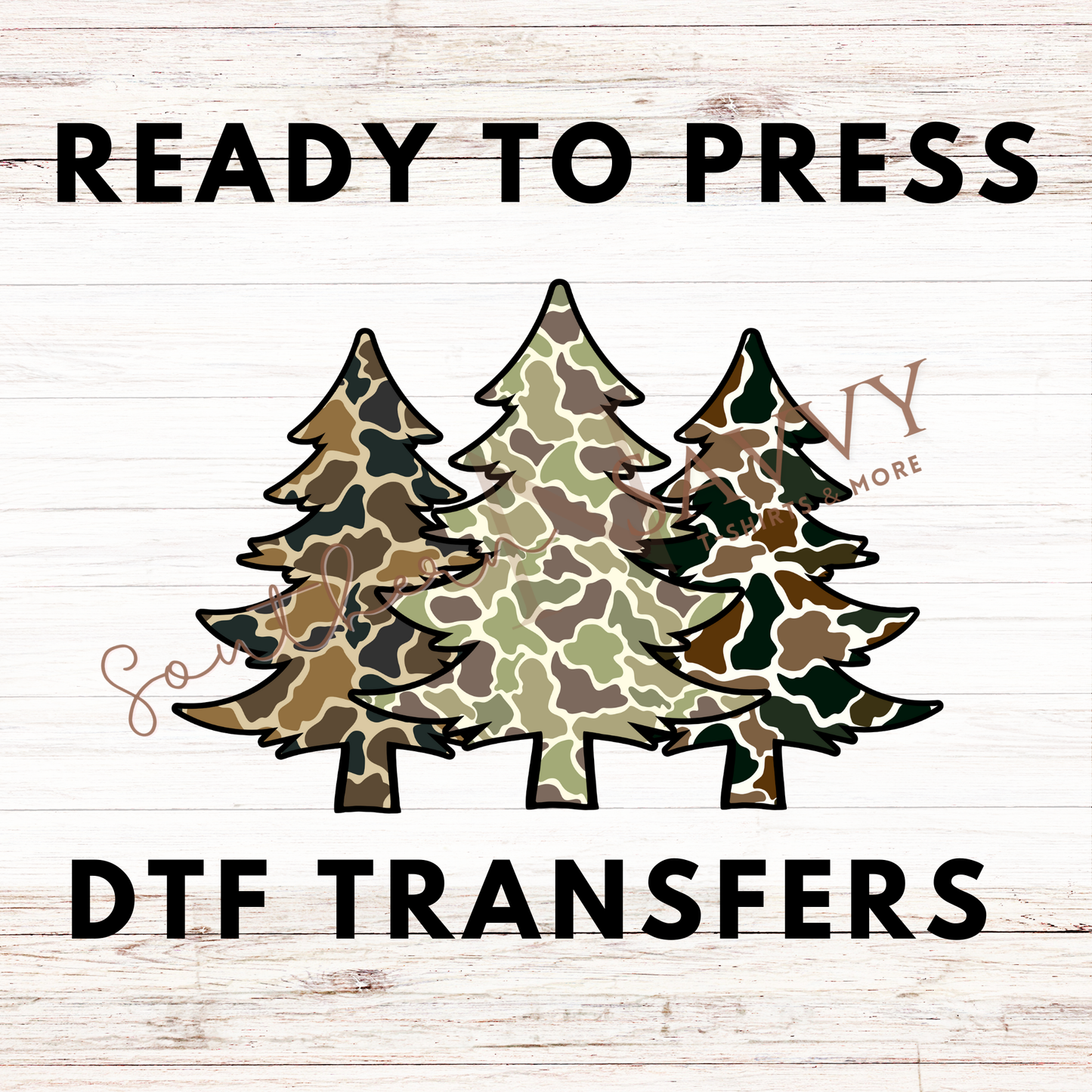 Camo Christmas Tree UV DTF & DTF