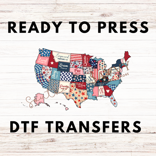 Map 4th of July UV DTF & DTF
