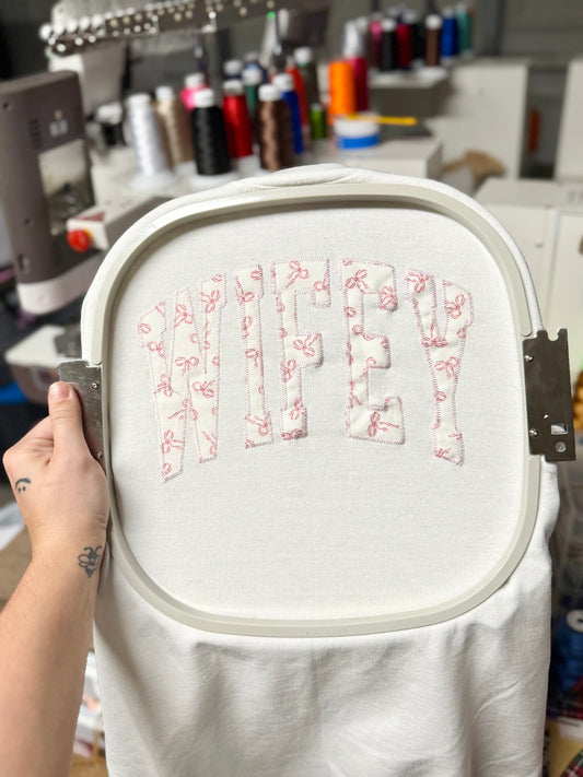 WIFEY Applique Embroidered Sweatshirt