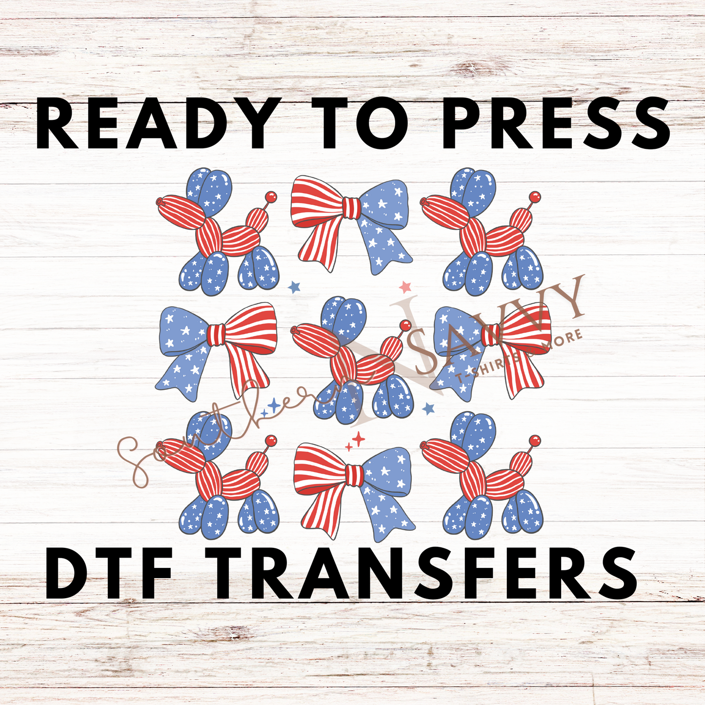 Balloon Dog 4th of July UV DTF & DTF