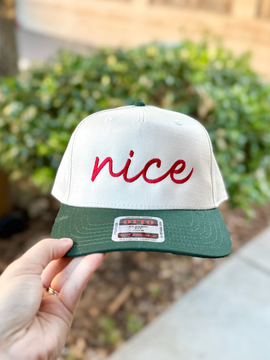 Naughty or Nice Embroidered Canvas Hat
