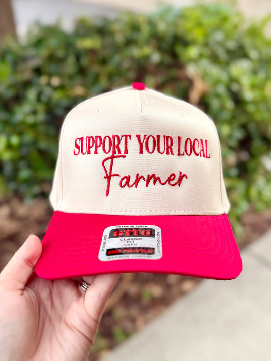 Support Your Local Farmer Embroidered Hat
