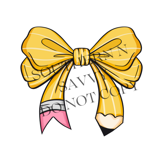 Pencil Bow DTF