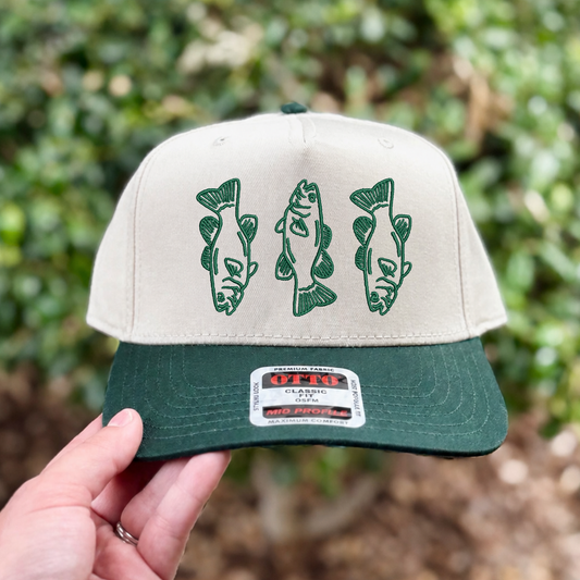 Fish Trio Embroidered Hat
