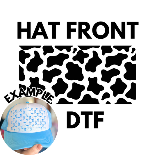 Black Cow Hat Front DTF