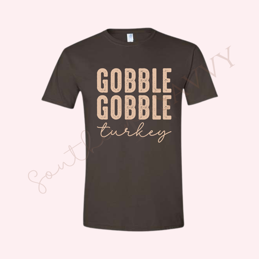 Gobble Gobble Brown Thanksgiving T-Shirt