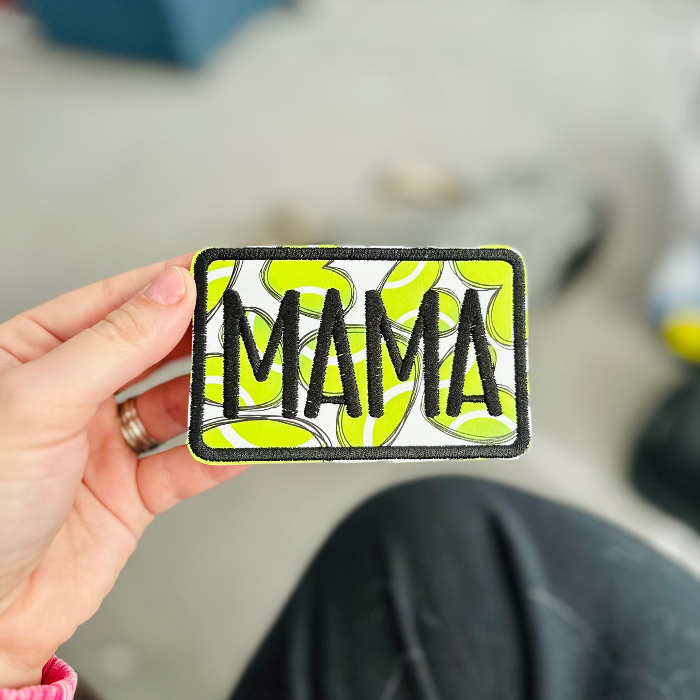 Tennis Mama Jumbo 4in iron on Patch