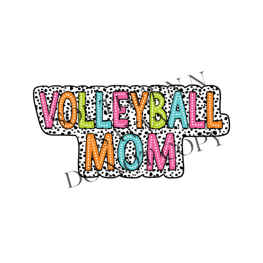 Colorful Volleyball Mom UV DTF & DTF