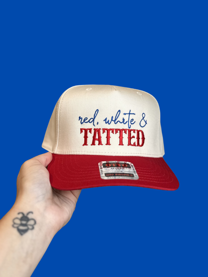 RED WHITE & TATTED  | Embroidered Hat