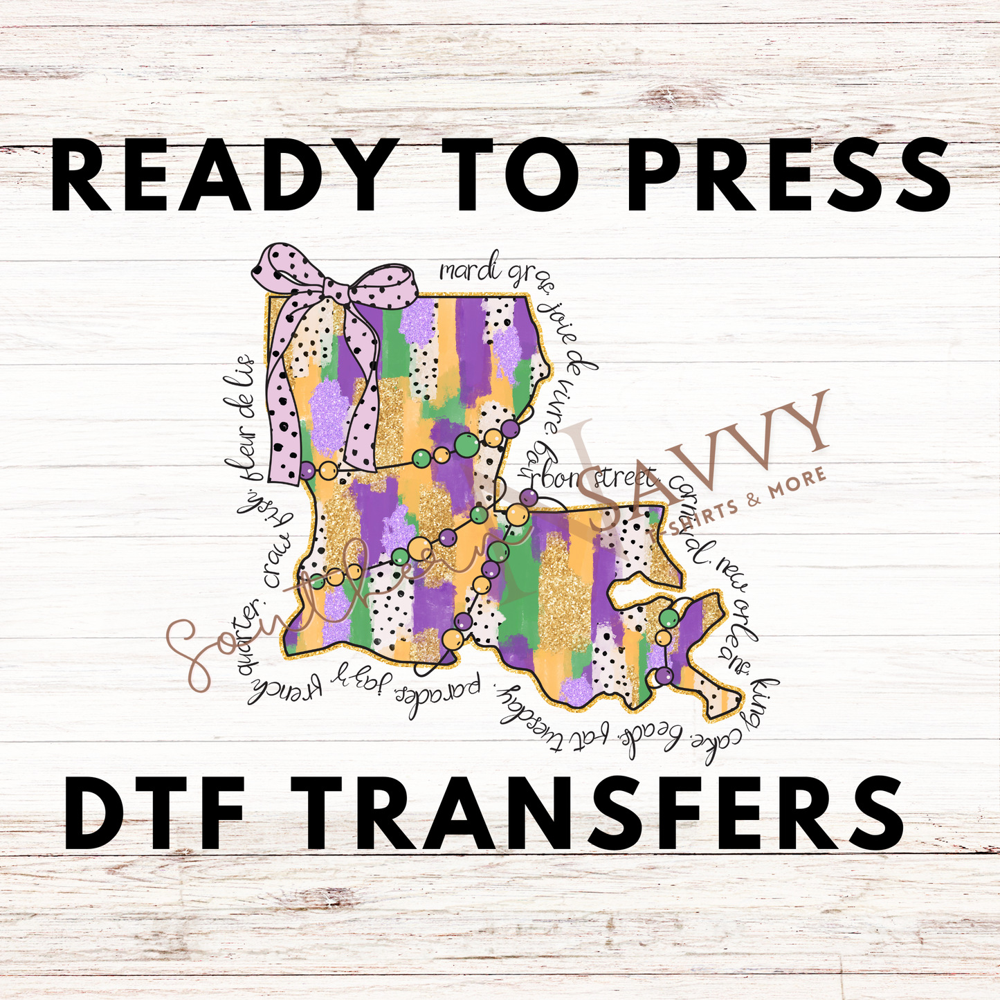 Mardi Gras Louisiana UV DTF & DTF