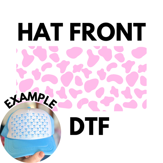Pink Cow Hat Front DTF