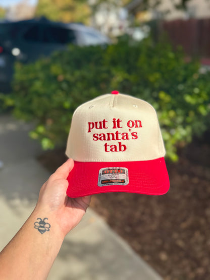Put it on Santas Tab Two Tone Embroidered Hat