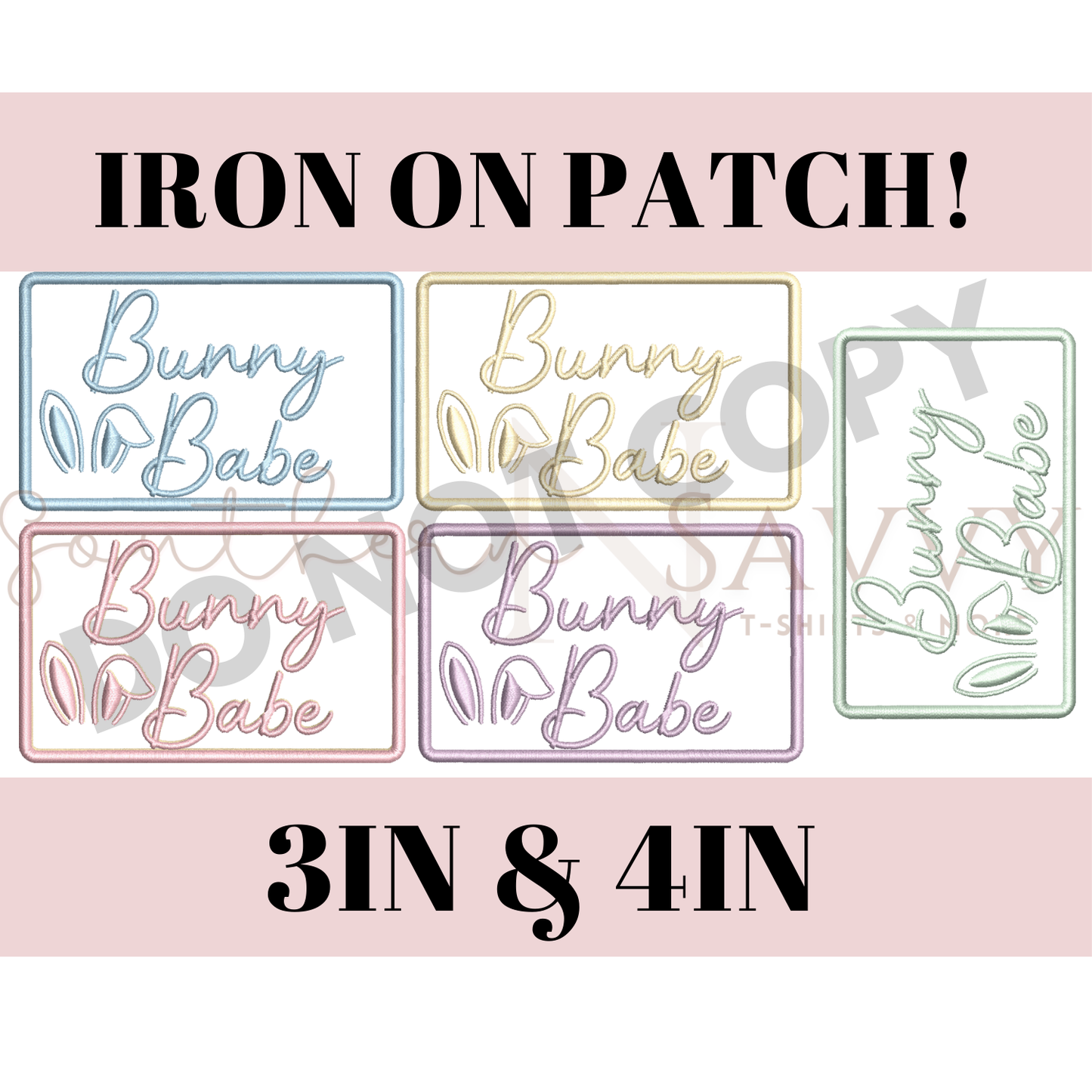 Bunny Babe Easter 4in Iron On Patch Trucker Hat Patch