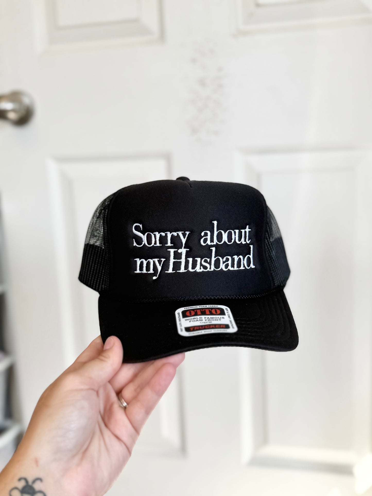 Sorry about my Husband Black Foam Trucker