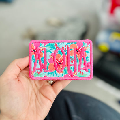 Aloha Flower Jumbo 4in iron on Patch