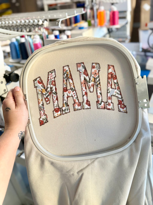 MAMA Applique Embroidered Sweatshirt