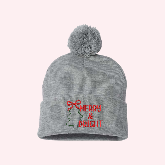 MERRY & BRIGHT POM  | BEANIE
