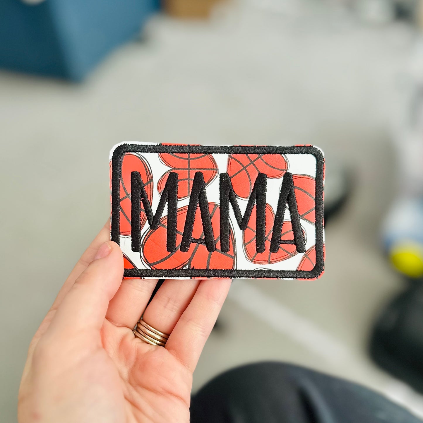Basketball Mama Jumbo 4in iron on Patch