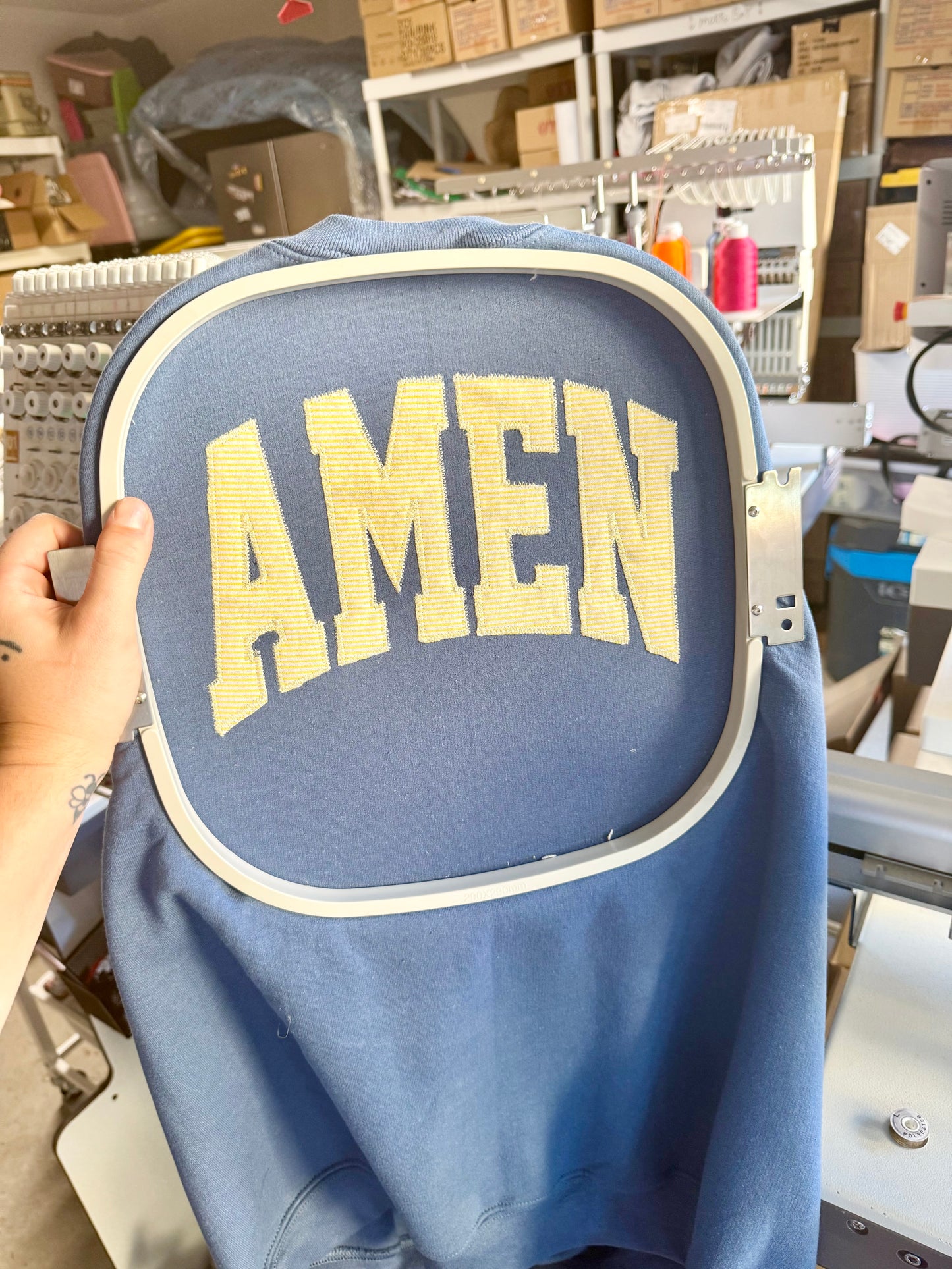 AMEN Applique Embroidered Sweatshirt