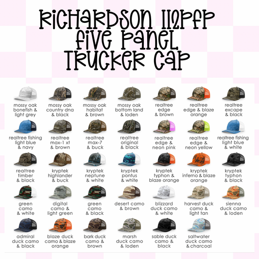 CUSTOM EMBROIDERED | RICHARDSON 112 FP FIVE PANEL TRUCKER HAT