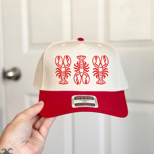 Lobster Trio Embroidered Hat
