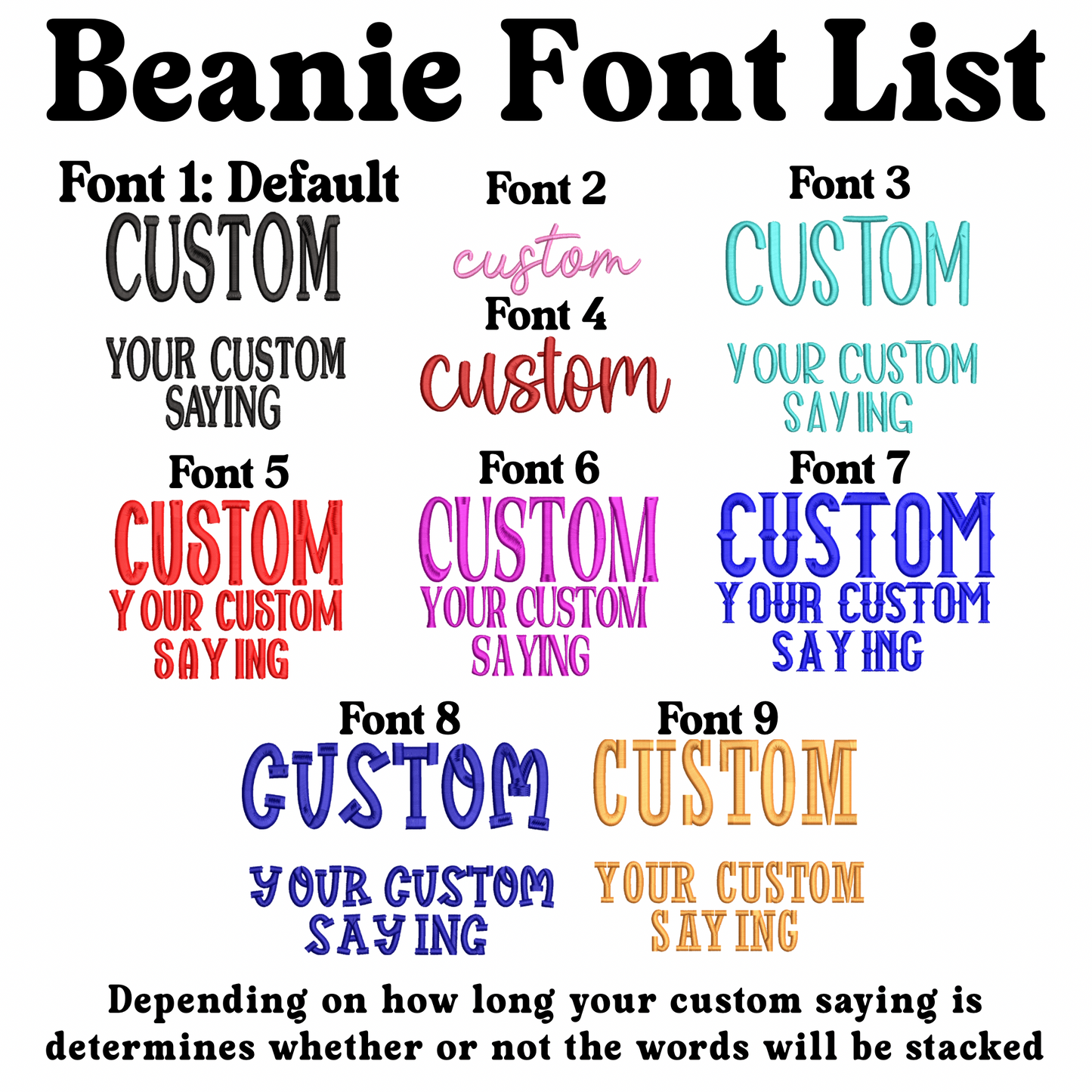 Custom Embroidered Beanies