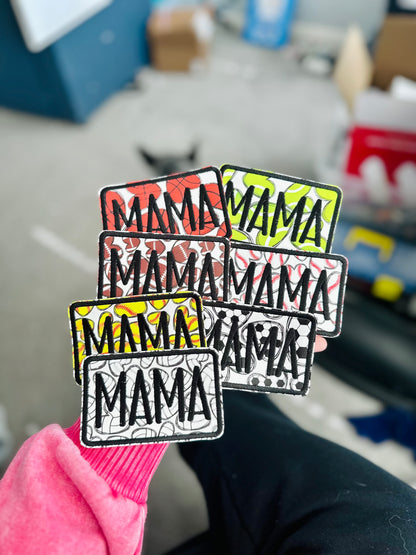 Baseball Mama Jumbo 4in iron on Patch