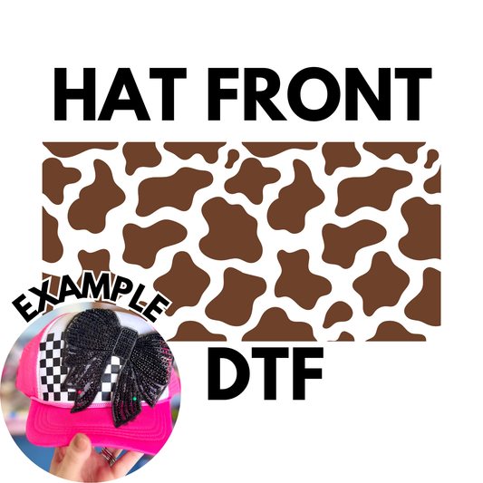 Brown Cow Hat Front DTF