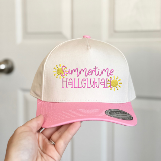 Summertime Hallelujah Embroidered Hat