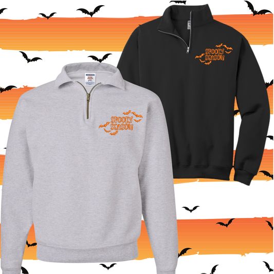 SPOOKY SEASON with bats | Embroider Quarter ZIP