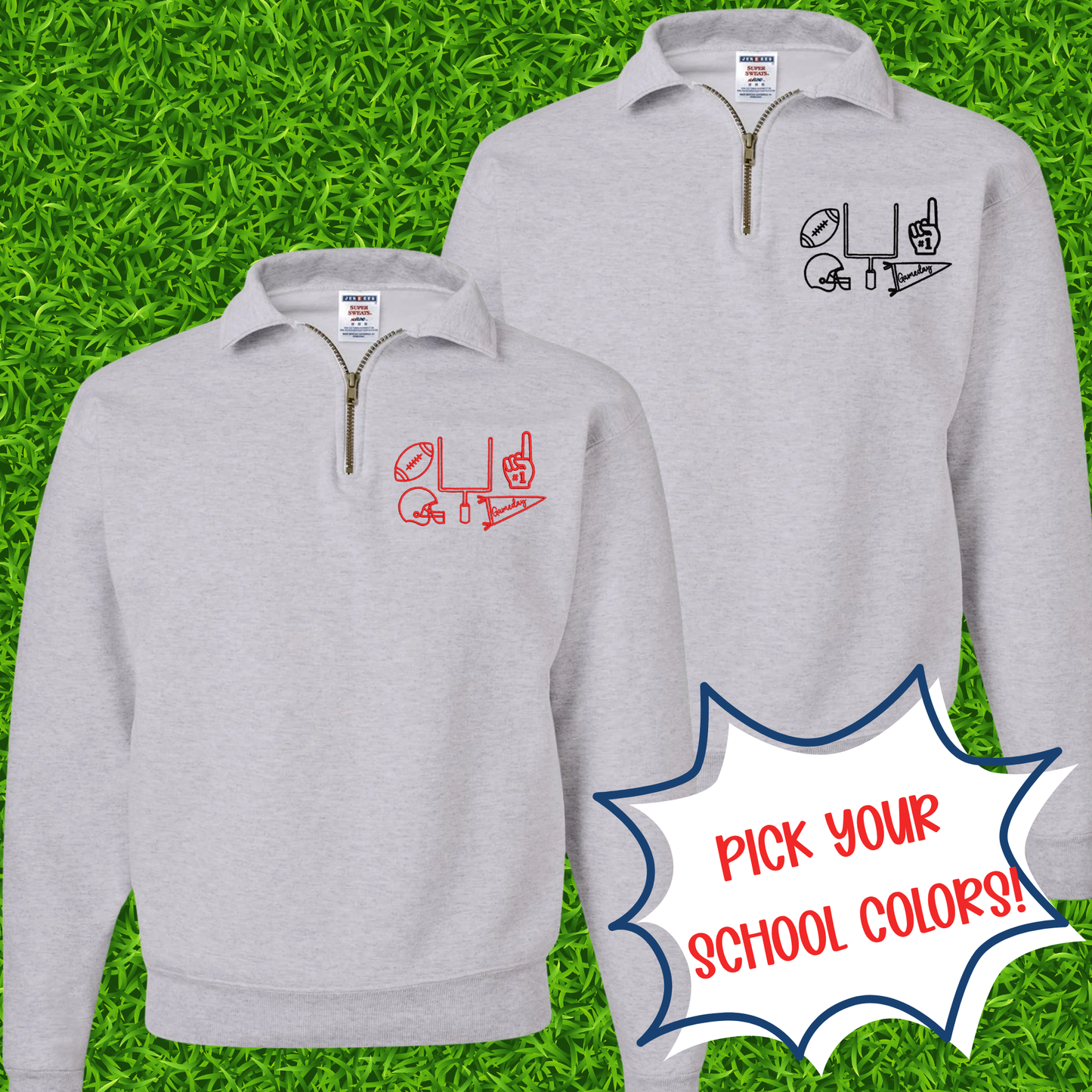 GAME DAY ICONS | Embroider Quarter ZIP