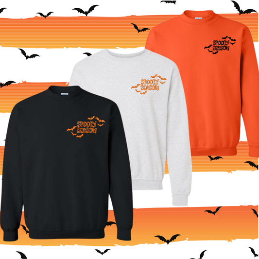 SPOOKY SEASON with bats | Embroidered Sweatshirt