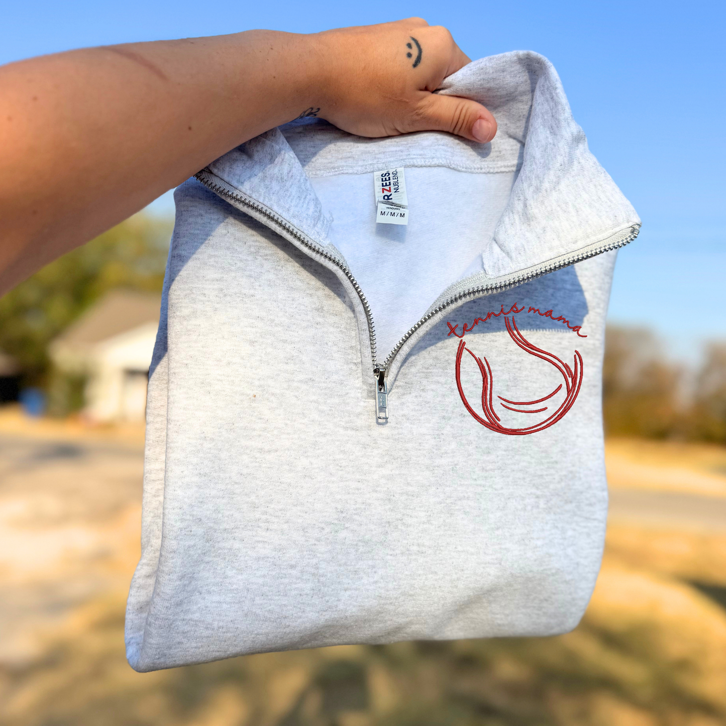 TENNIS MAMA | Embroider Quarter ZIP