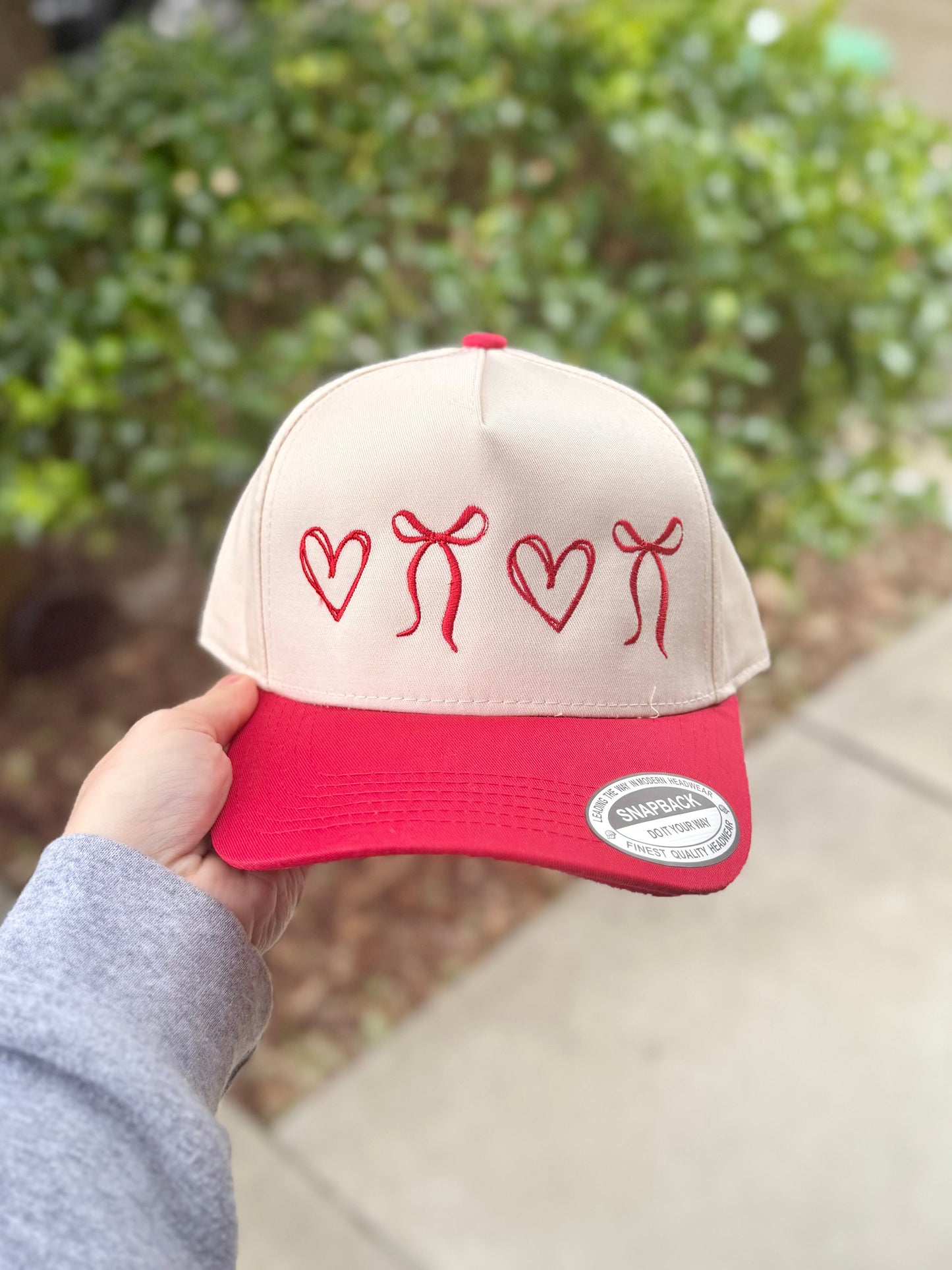HEART & BOW  | Embroidered Hat