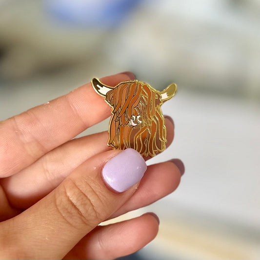 Highland Cow Enamel Pins